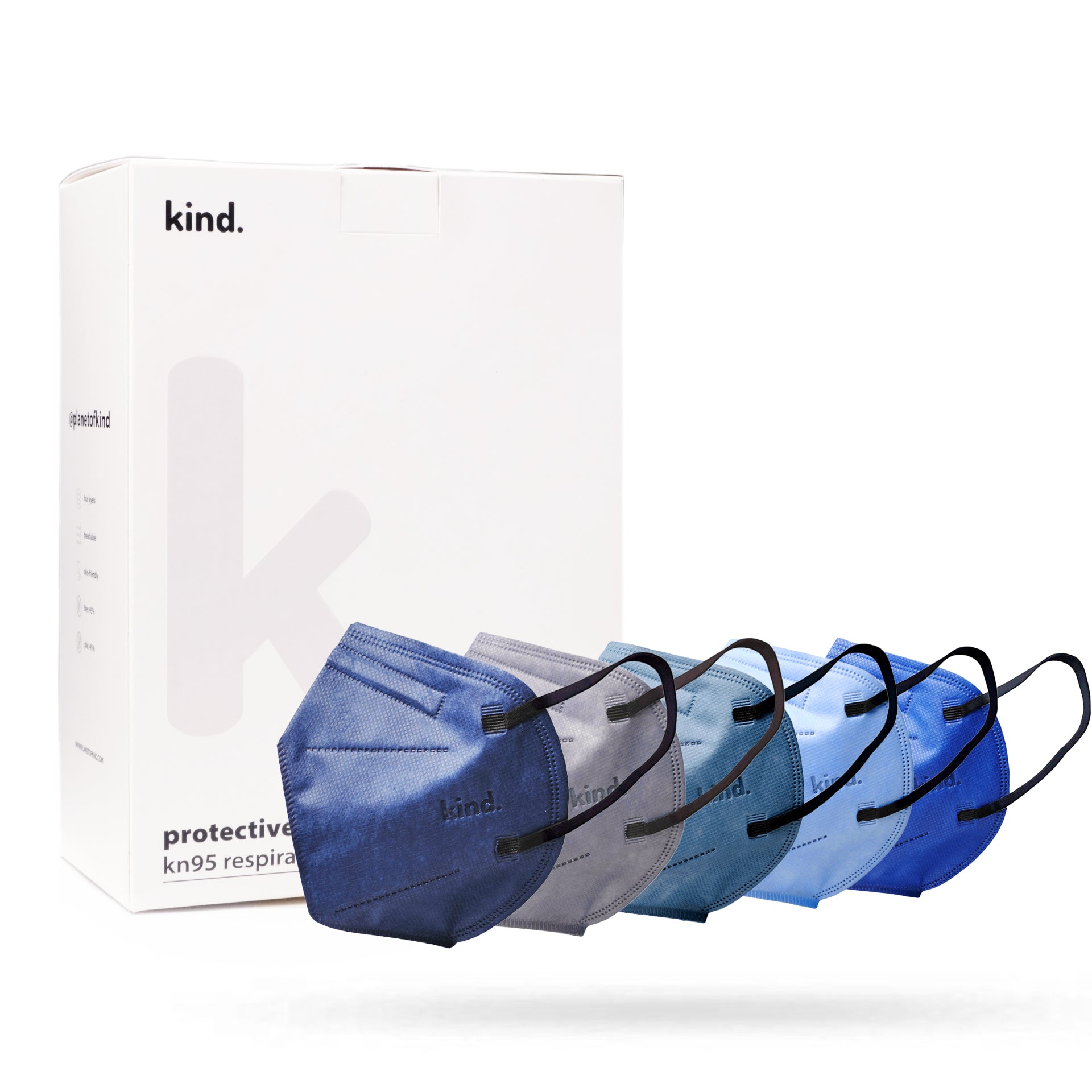 (Cone Shape) Kind KN95 Respirator Face Mask: The Glacier Collection