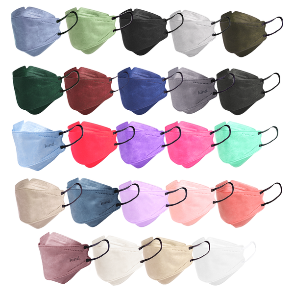 Kind KN95 Respirator Face Mask: Full Set Collection - 24 Colours