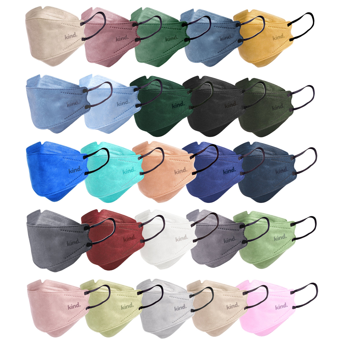 Masque respiratoire Kind KN95 : Collection complète - 20 couleurs