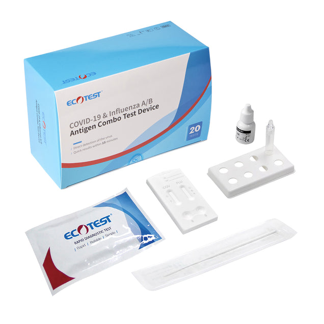 Ecotest 3in1 COVID-19 & Flu A/B Rapid Antigen Test Kit Combo