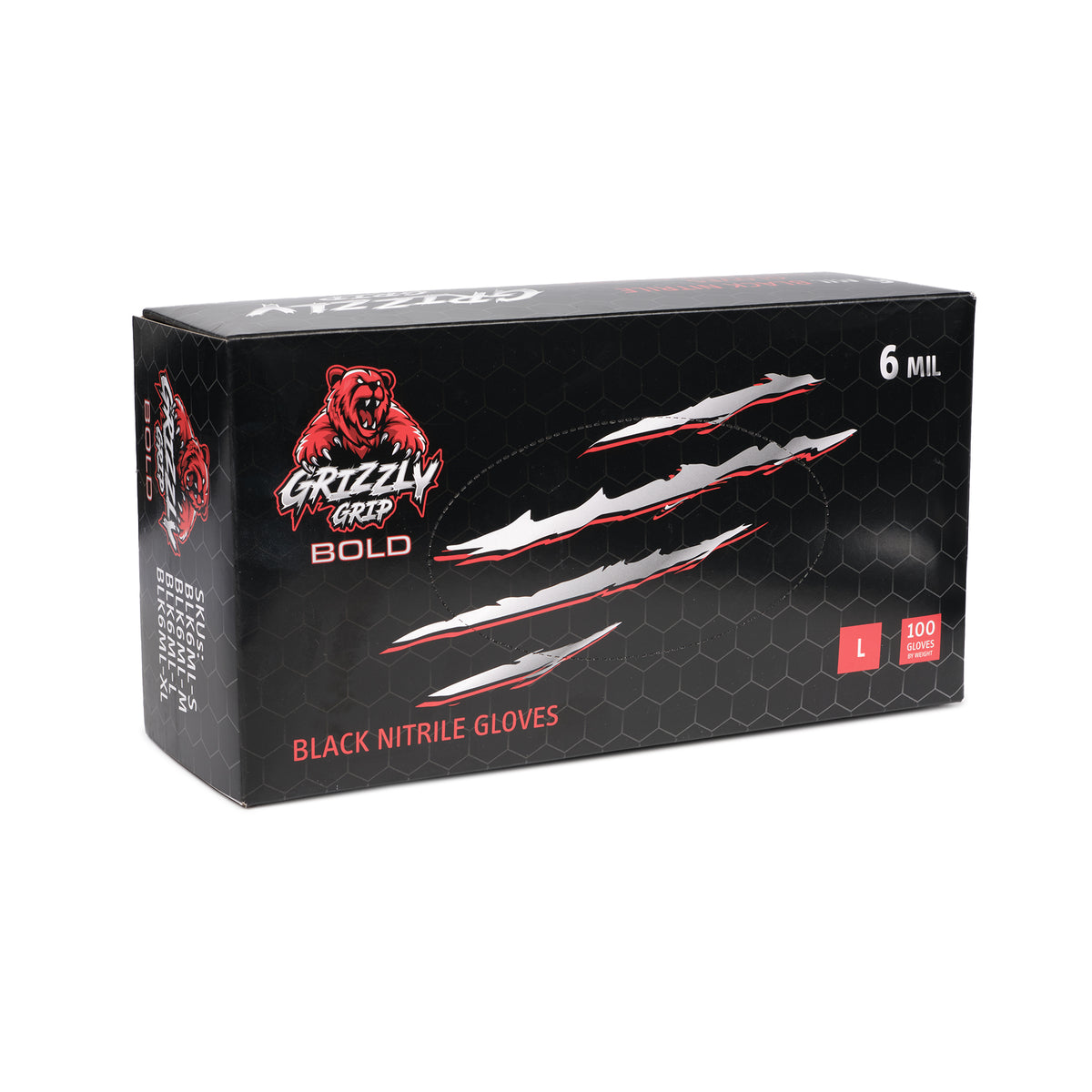 Gants en nitrile Grizzly Grip (6 mil) (noir)