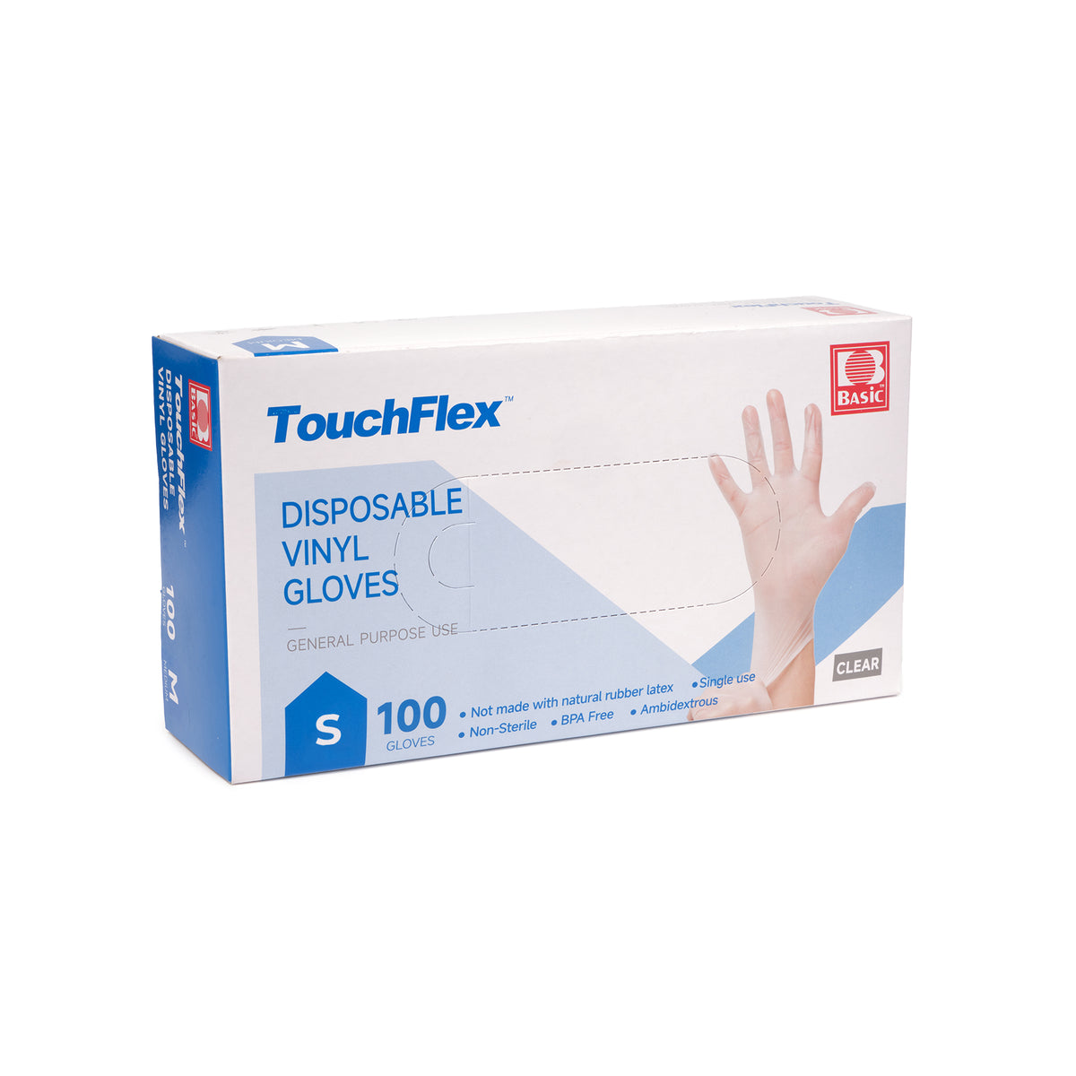 Gants synthétiques TouchFlex en vinyle sans poudre (4 mil) (transparents)