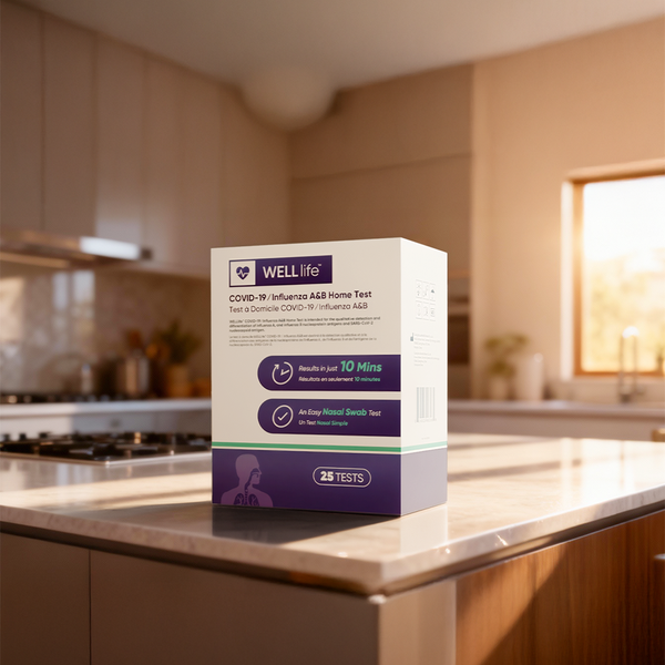 WELLlife™ COVID-19 ⁄ Influenza A&B Test Kit - 25 Pack