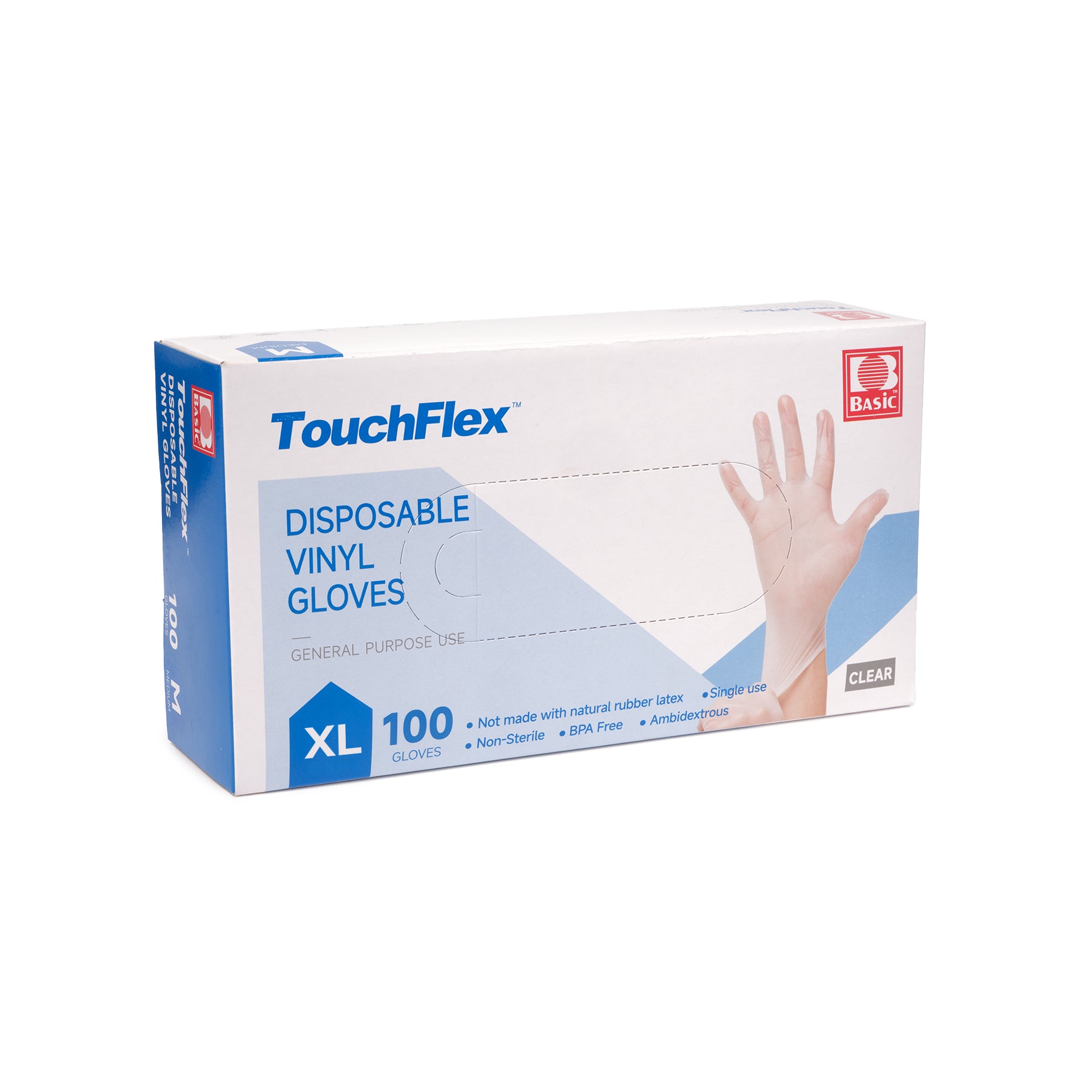 TouchFlex Vinyl Synthetic Powder Free Gloves 4mil Clear