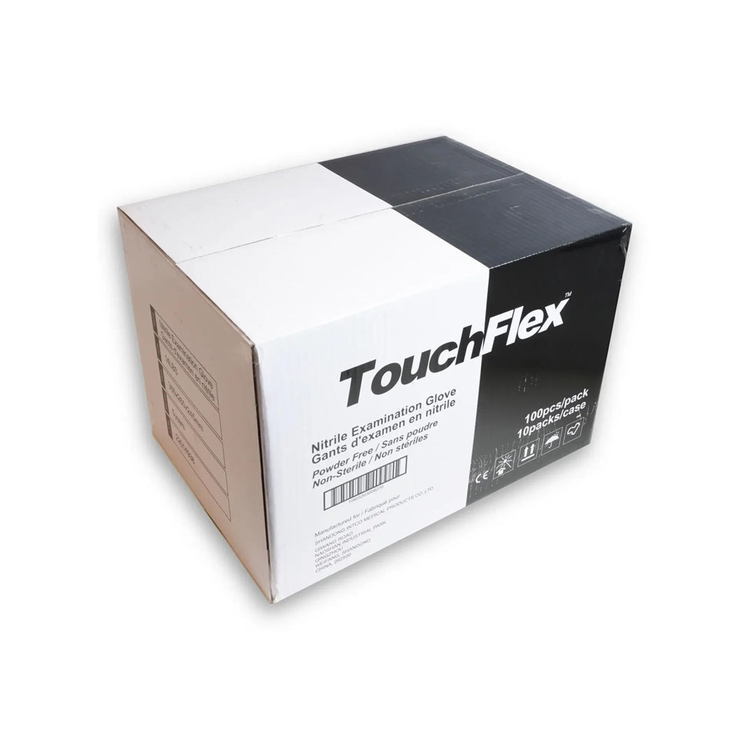 Gants d'examen TouchFlex Medical en nitrile non poudrés (5 mil) (noir)