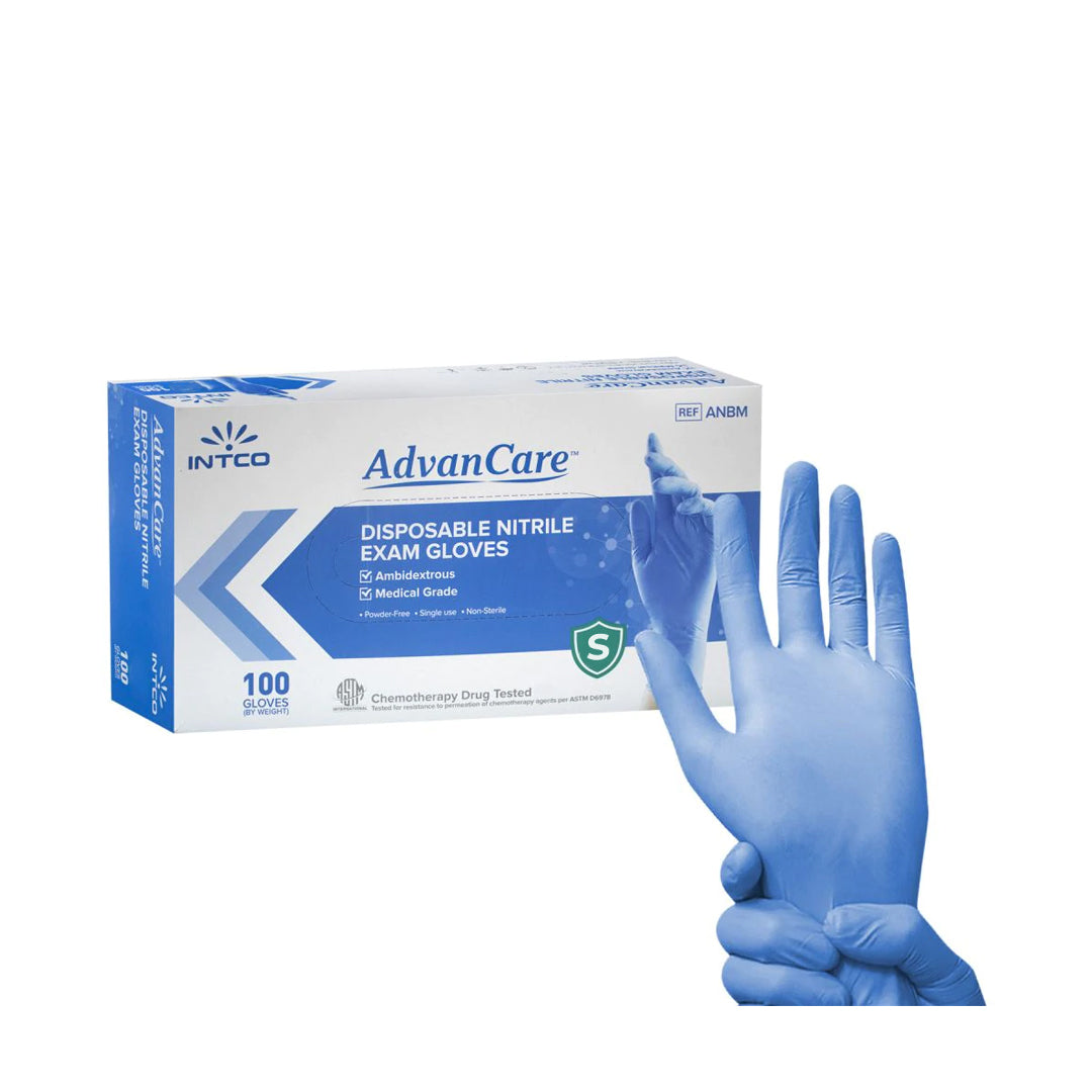 Gants d'examen médicaux en nitrile AdvanCare (3,5 mil) (bleus)