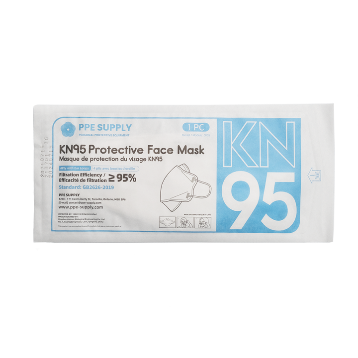 PPE Supply: Individually Sealed Black KN95 4 Layer Protective Face Mask
