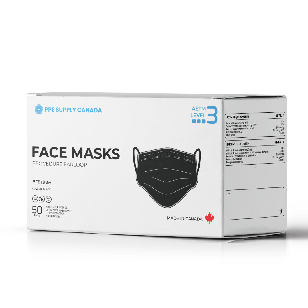 ASTM Level 3 Medical Procedure Face Mask Made in Canada by PPE Supply Canada (50 Masks)