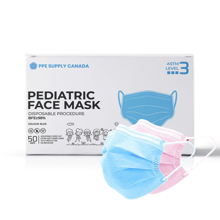 Kids ASTM Level 3 Medical Face Mask Made In Canada (50 Masks)