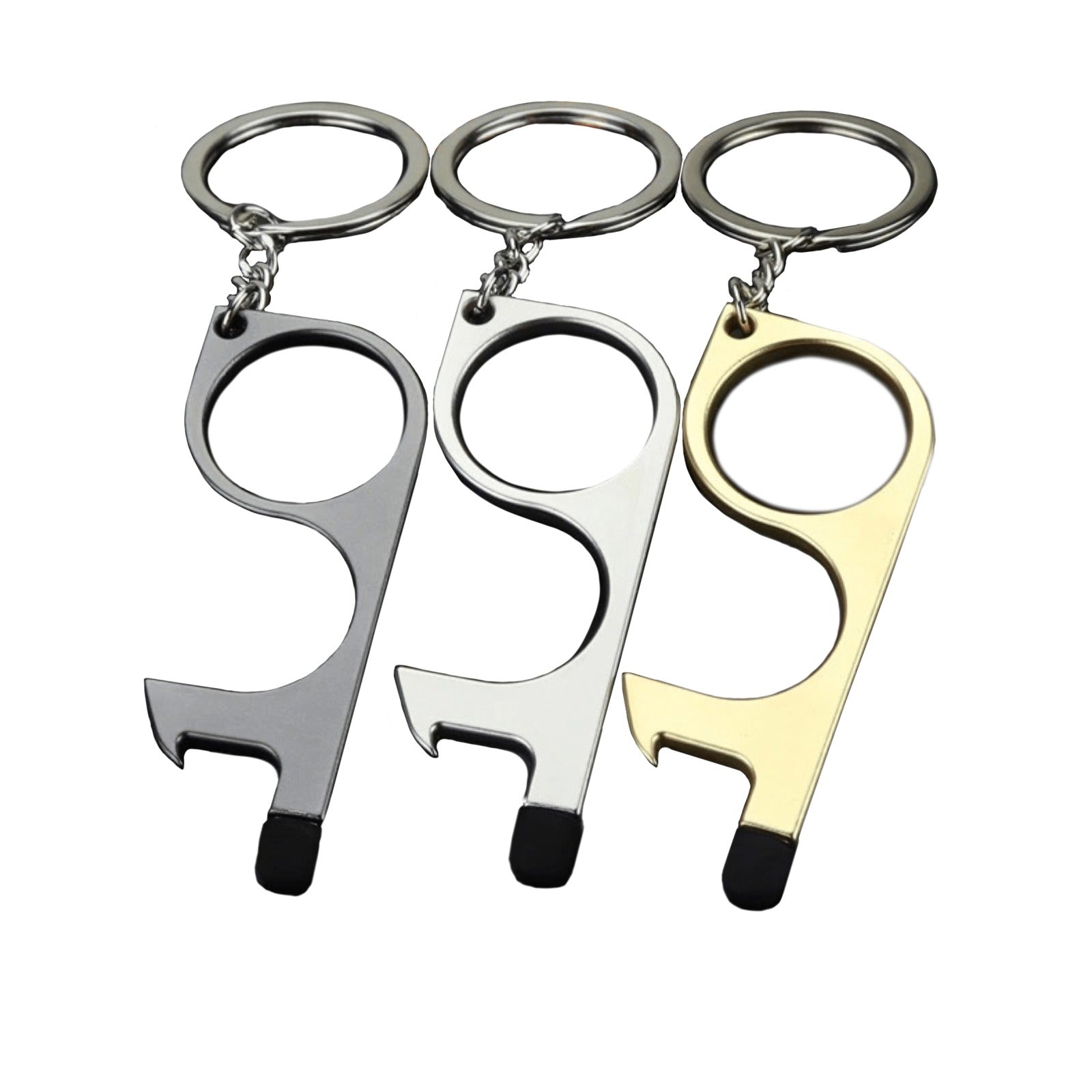 PPE Supply Canada: No-Touch Door Opener & Stylus with Keychain (Matte Black, Silver or Gold)