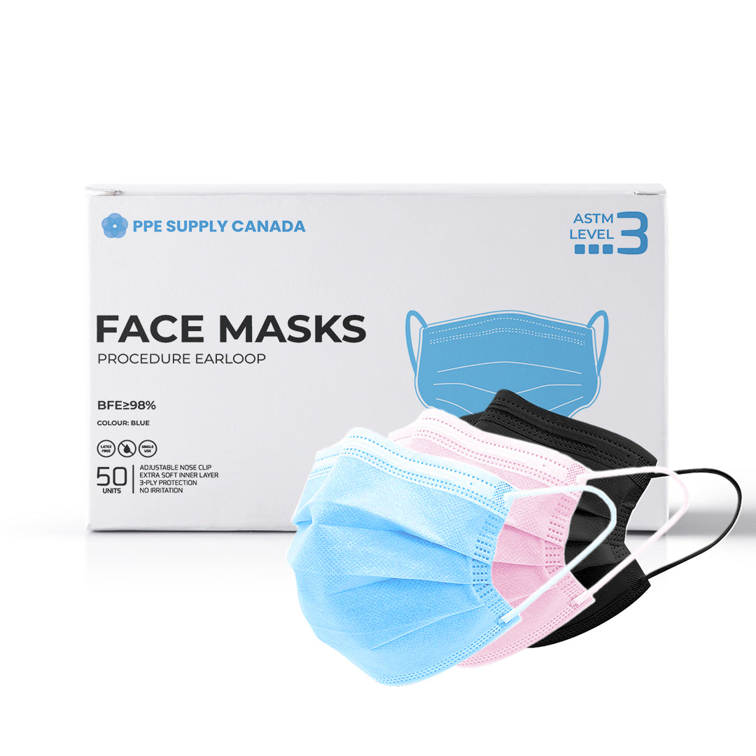 ASTM Level 3 Medical Procedure Face Mask Made in Canada by PPE Supply Canada (50 Masks)