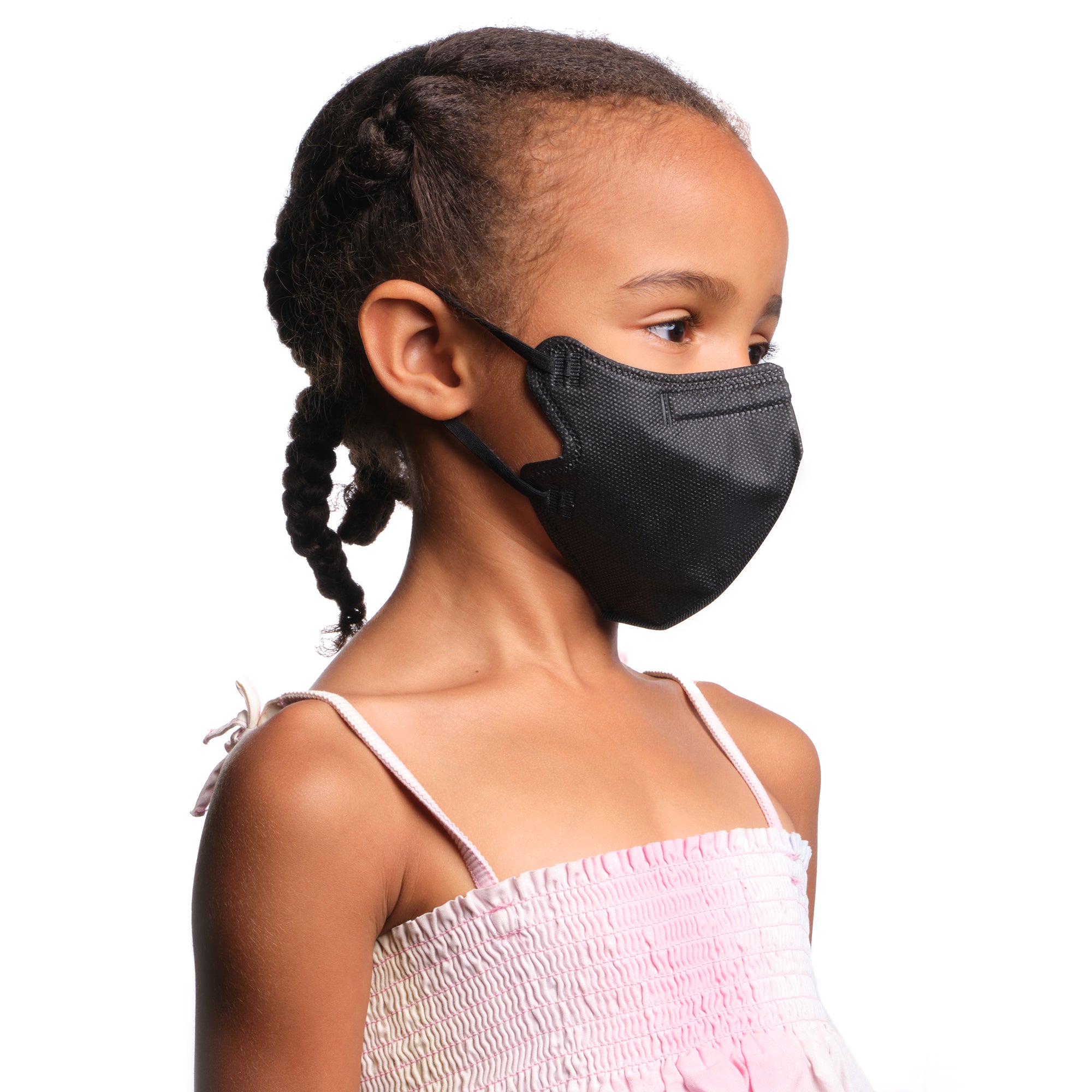 Kid's Black White KN95 Protective Best Face Mask Individually Sealed PPE Supply