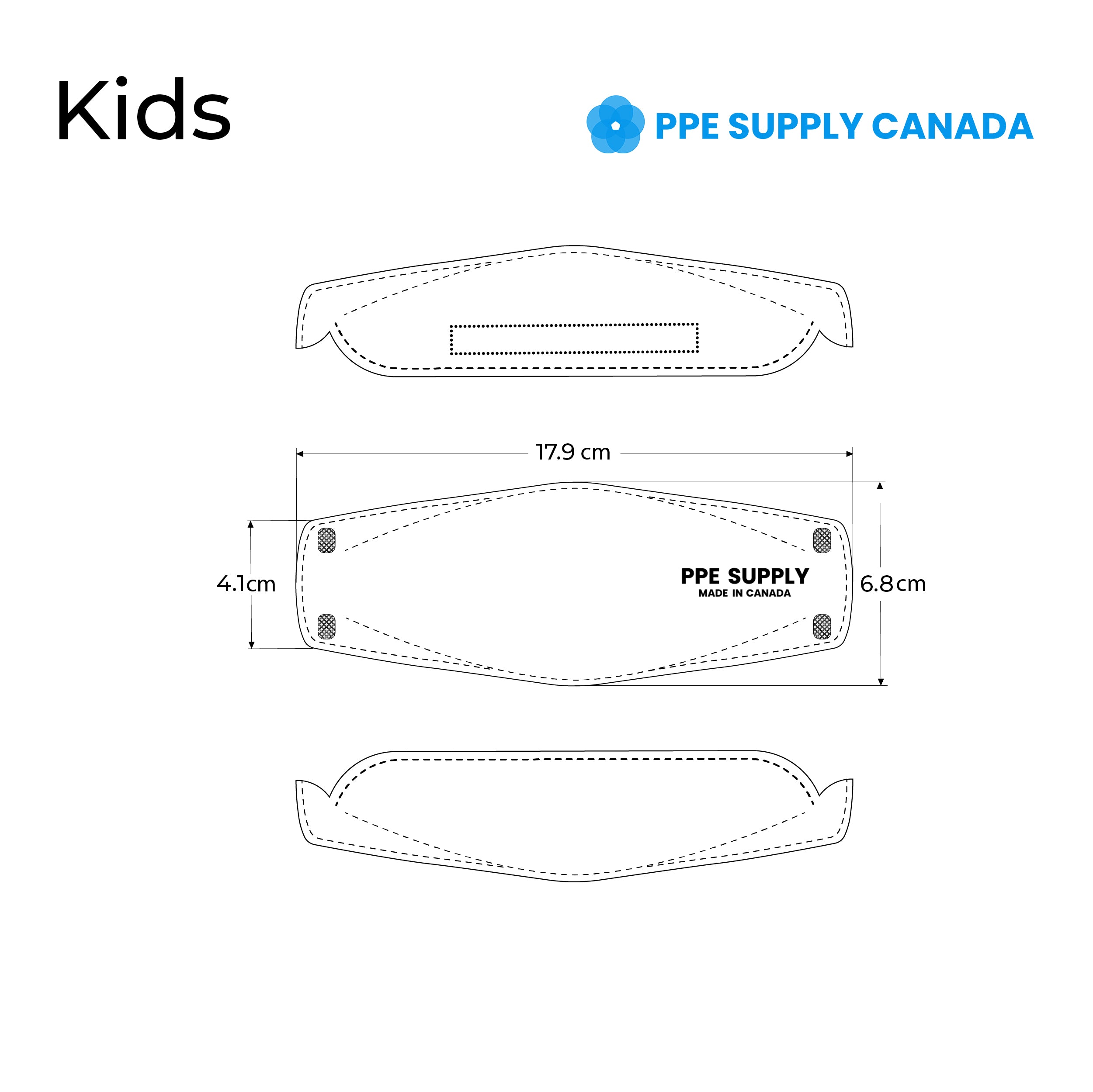 Kids N95 Respirator Face Mask Made in Canada by PPE Supply